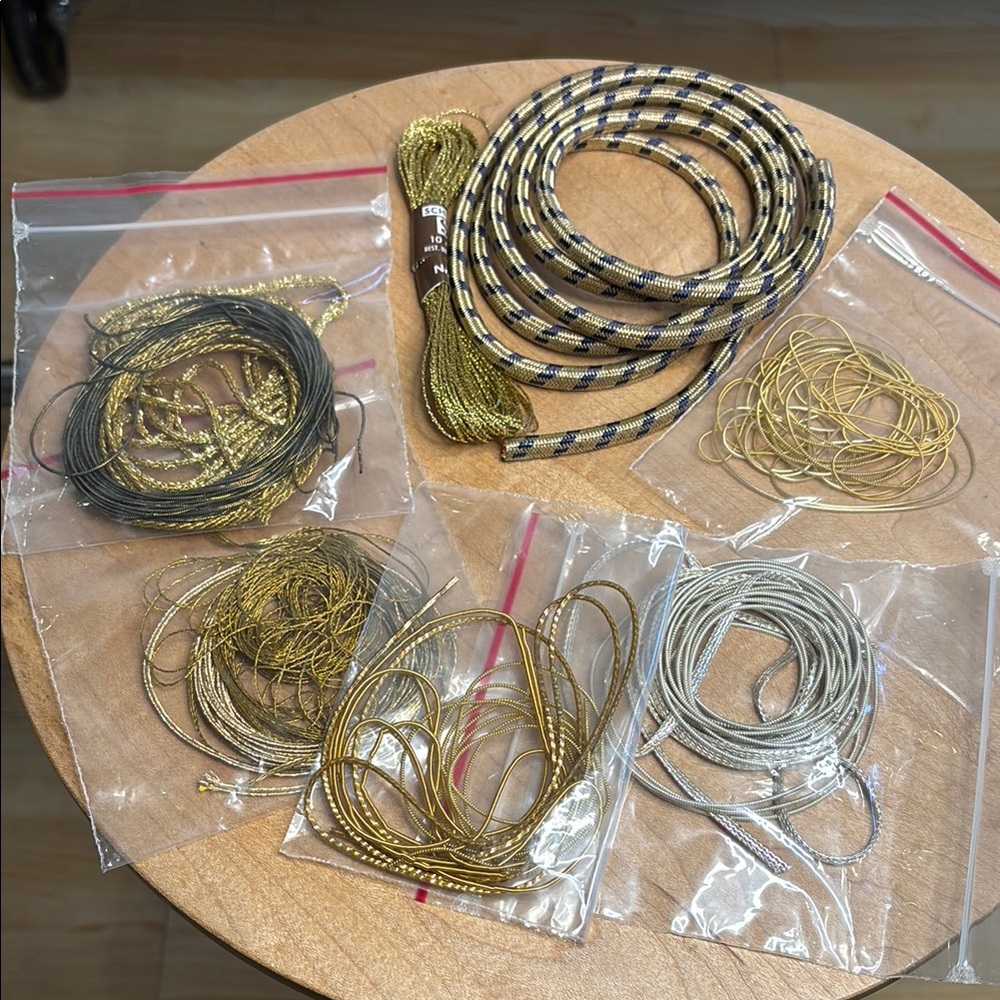 antique and vintage gold silver craft thread lot